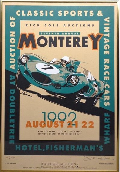 92 Dennis Simon Signed Race Car Auction Poster