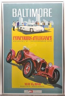 1989 Baltimore Concours D'Elegance Car Show Poster - Dennis Simon