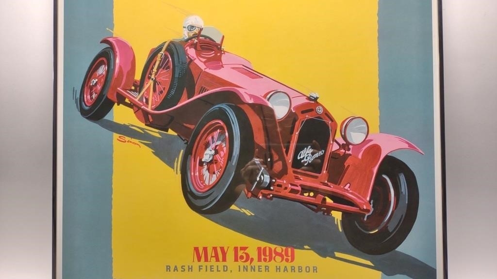 Artwork by Dennis Simon, 1989 Baltimore Concours D'Elegance Car Show Poster, Made of poster