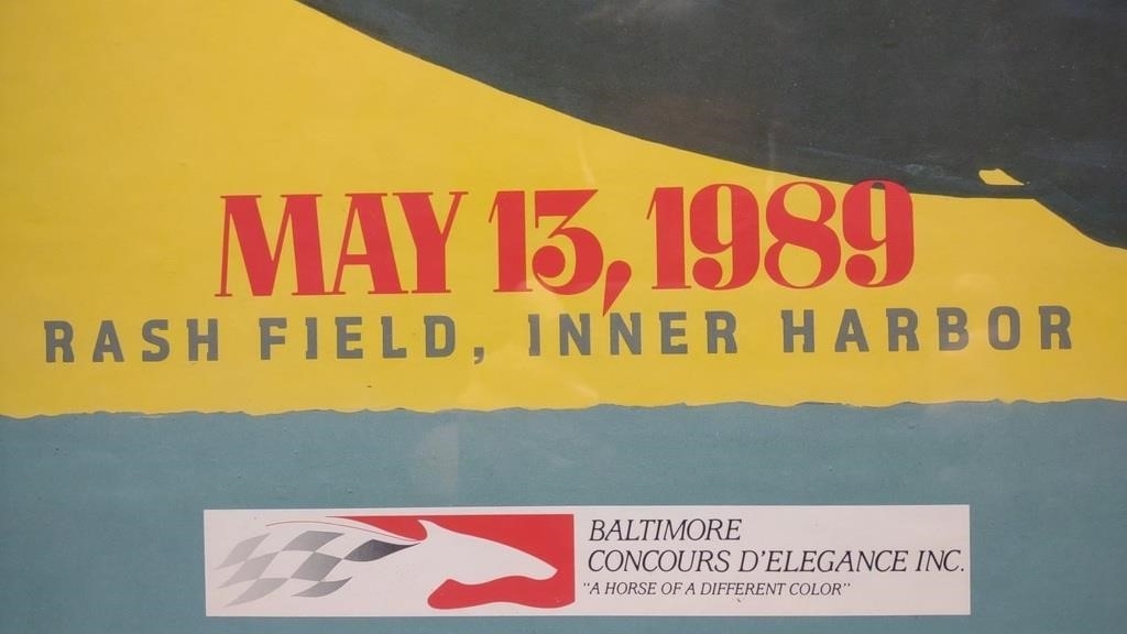 Artwork by Dennis Simon, 1989 Baltimore Concours D'Elegance Car Show Poster, Made of poster