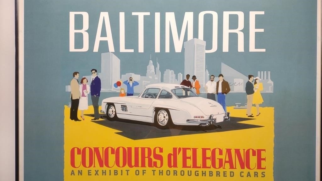 Artwork by Dennis Simon, 1989 Baltimore Concours D'Elegance Car Show Poster, Made of poster