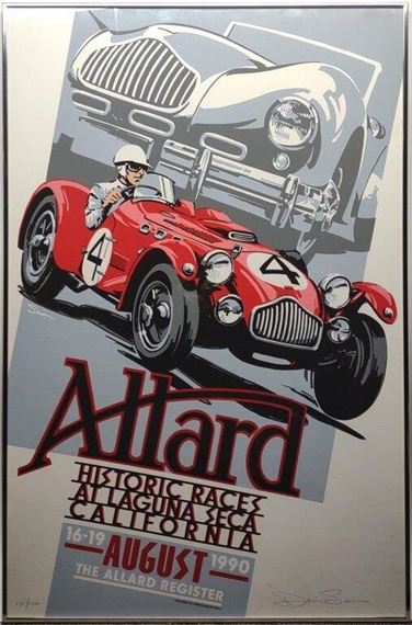 1990 Dennis Simon Signed Allard Races Poster Art