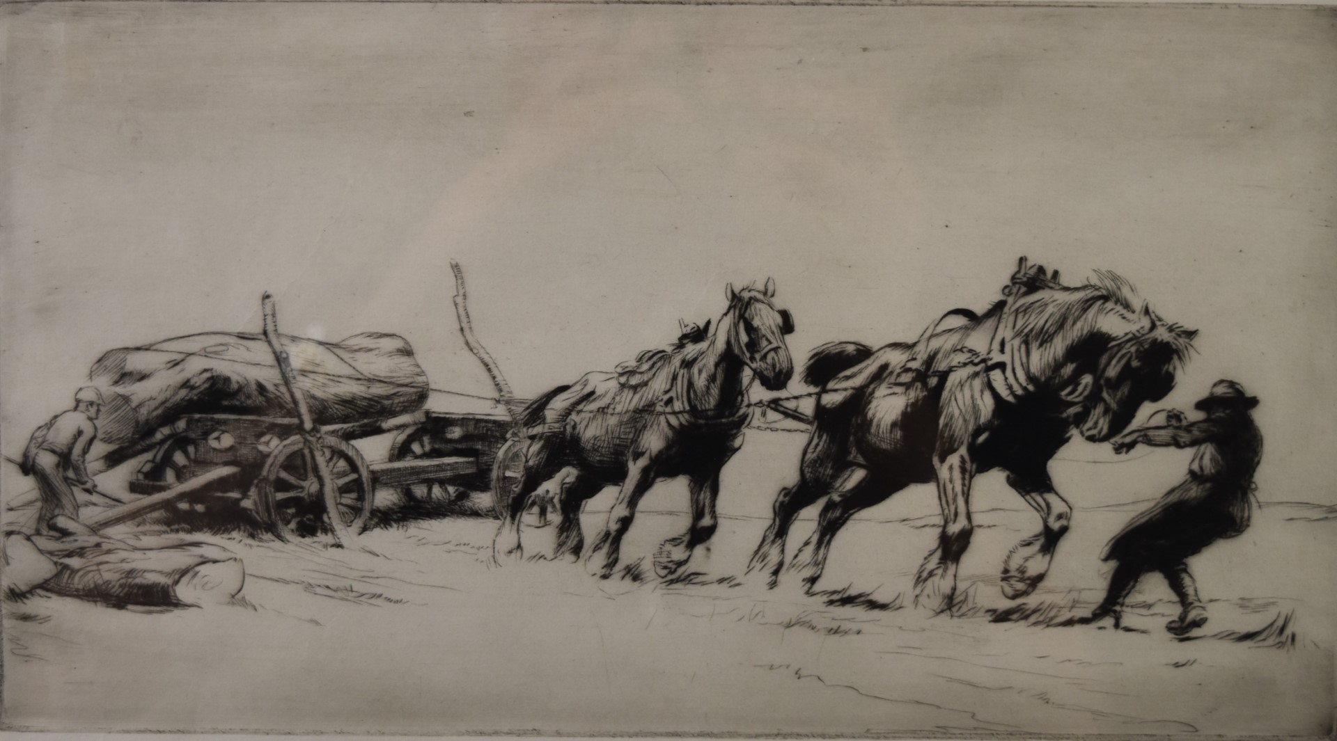 George Soper | George Soper (1870-1942) signed etching Timber Hauling ...