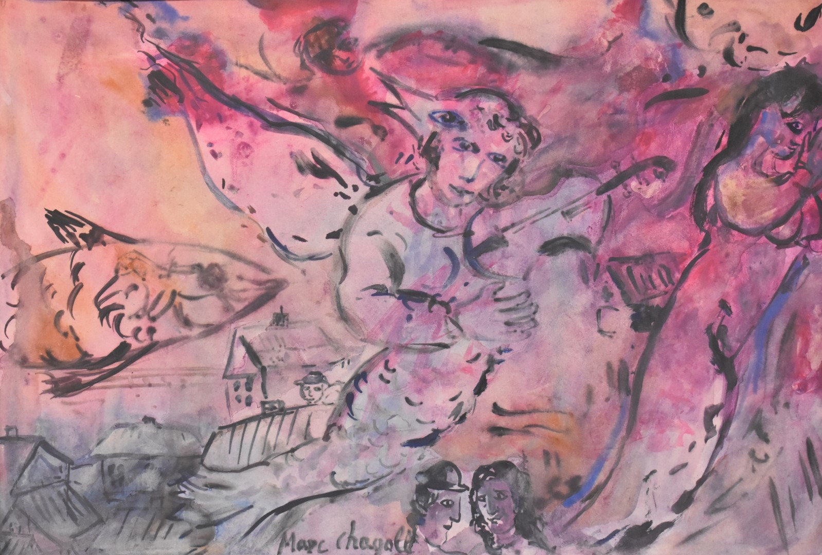 Marc Chagall | Marc Chagall (1887-1985) pen, ink and watercolour study ...