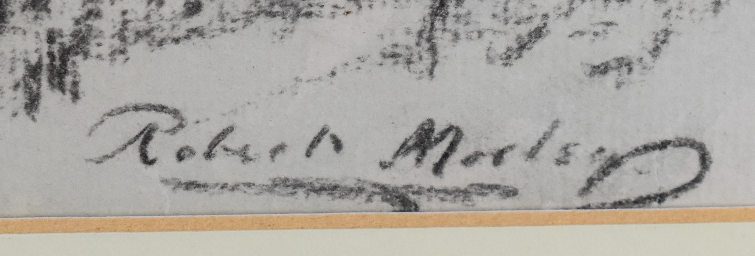 Artwork by Robert Marley, Robert Marley RBA watercolour and pastel 'The Bridge in Winter' likely Tilford near Farnham, Surrey, Made of watercolour and pastel