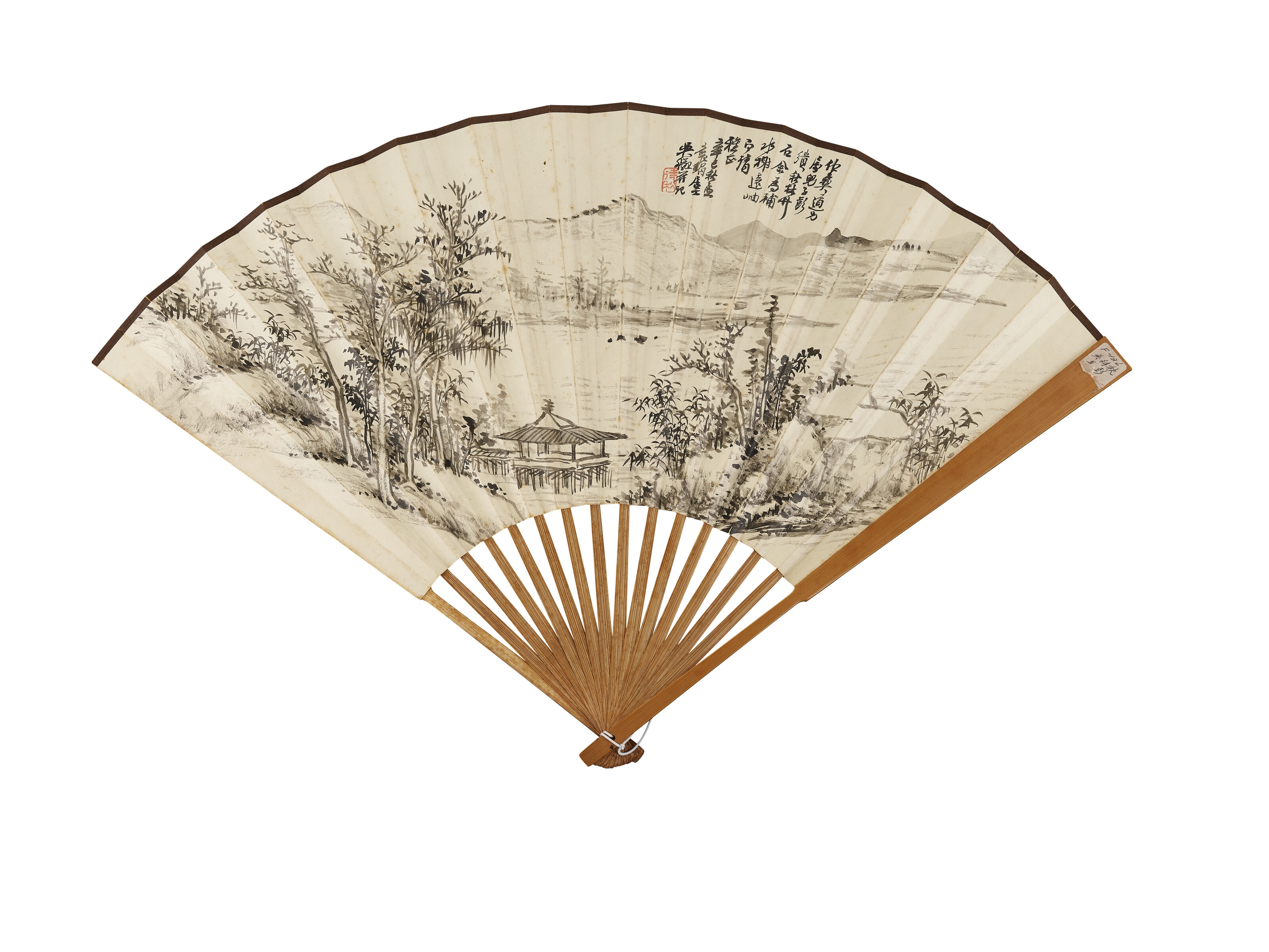 Artwork by Wu Daiqiu, Wu Peng, Wang Kesan, XU Chengrui, Folding Fan Collection, Made of ink on gold paper
