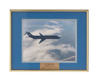 Hugh Hefner | The Big Bunny Plane Photo and Las Vegas Playboy Magazine 50th Anniversary Proclamation Plaque - Hugh Hefner