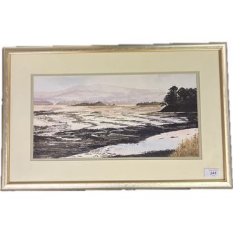 Watercolour titled 'Light over Belhaven Bay' 2008 - Carole A Goulding
