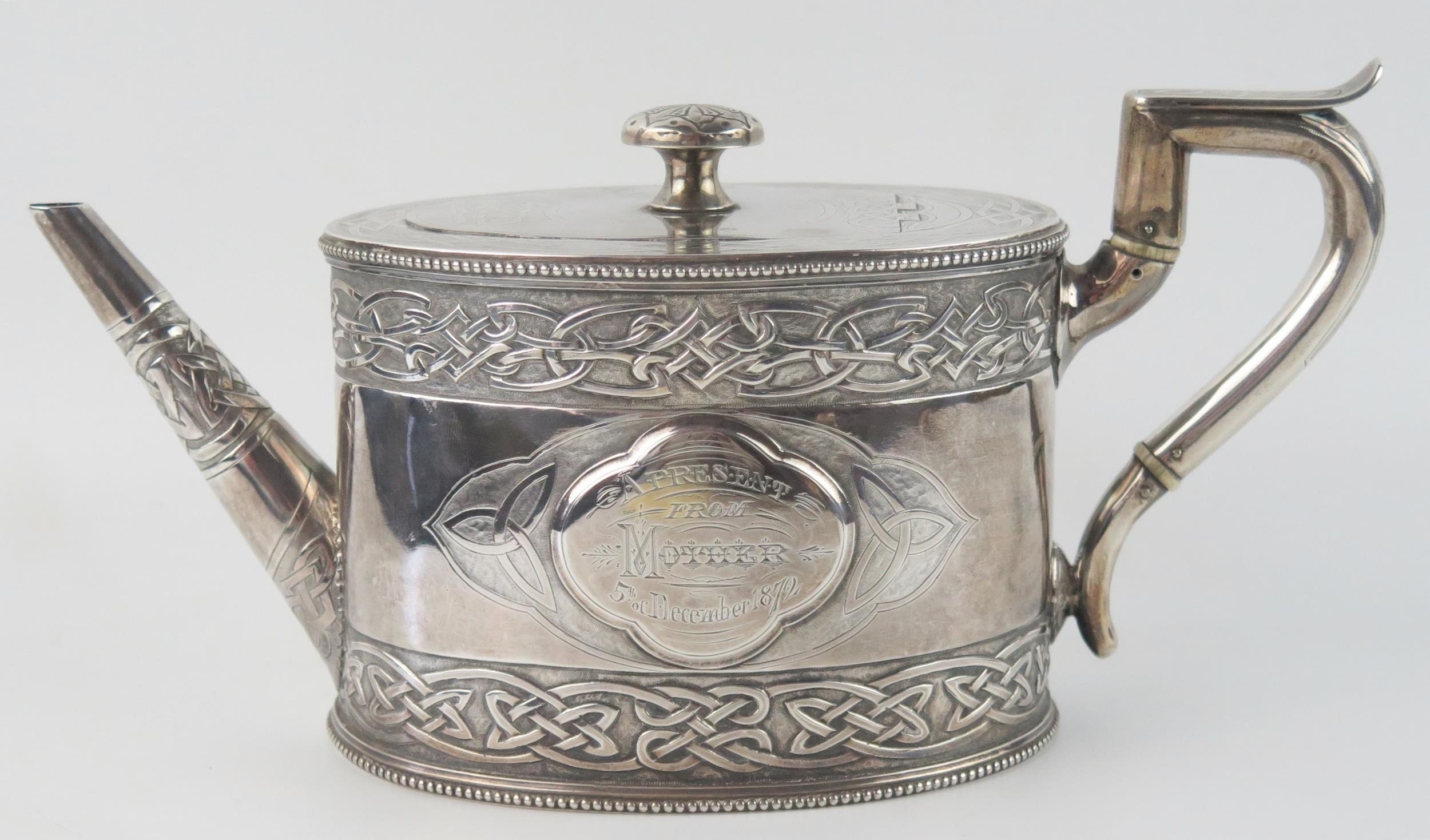 Artwork by John Smyth, A Victorian Irish silver teapot, Made of silver