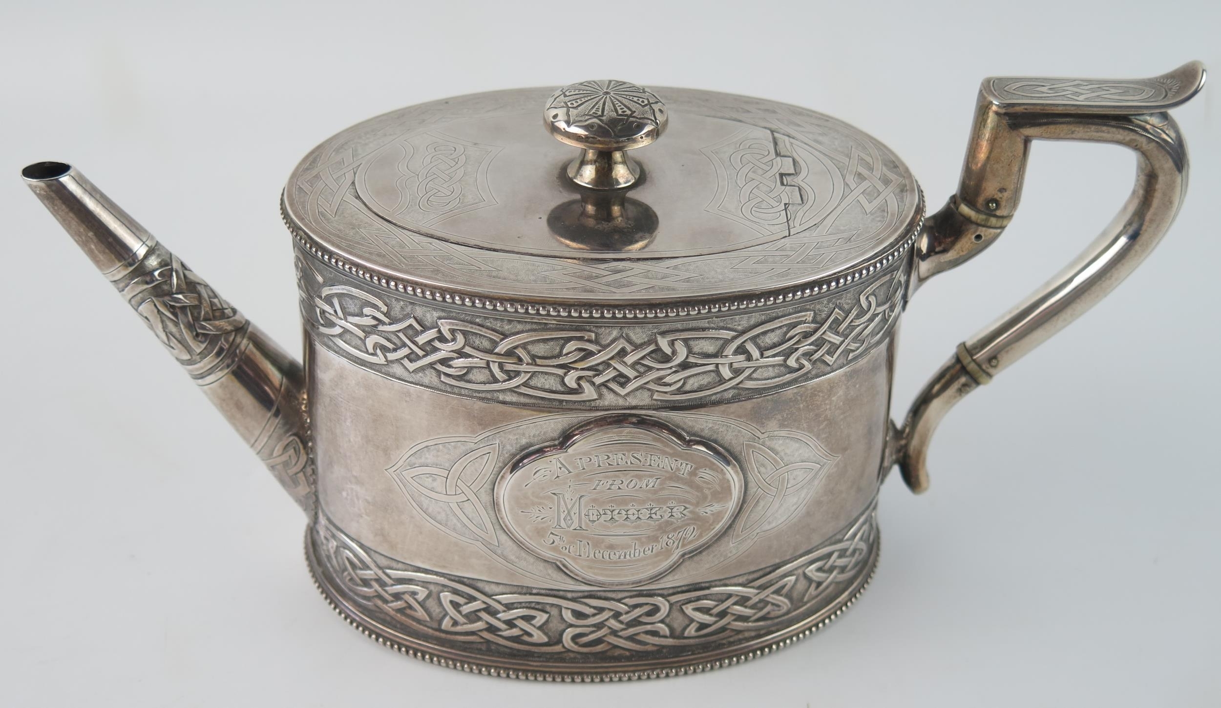 Artwork by John Smyth, A Victorian Irish silver teapot, Made of silver