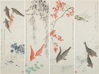Ink And Color On Paper - Wang Shizi
