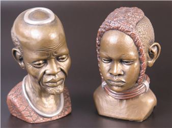 Two Casper Darare Bronze Resin Busts - Casper Darare
