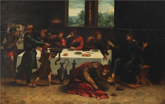 Jesus at the Home of Simon the Pharisee - Ugo Da Carpi