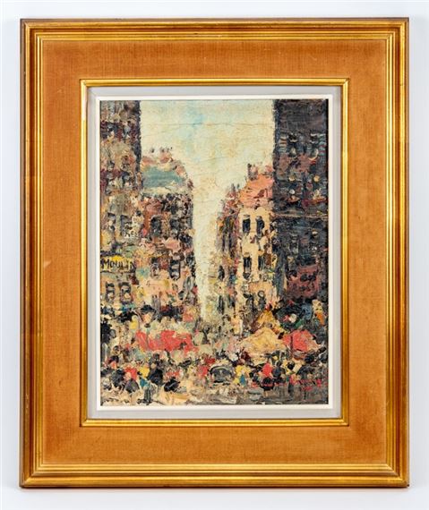 Simon Kramer | Simon Kramer Paris Street Scene Oil Painting (20th ...
