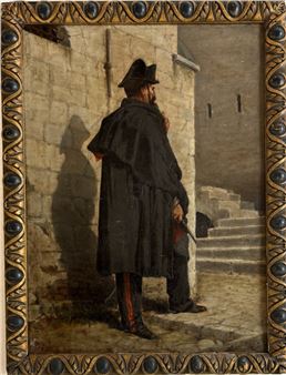 CARABINIERE CON MANTELLO E PISTOLA - Enrico Gamba