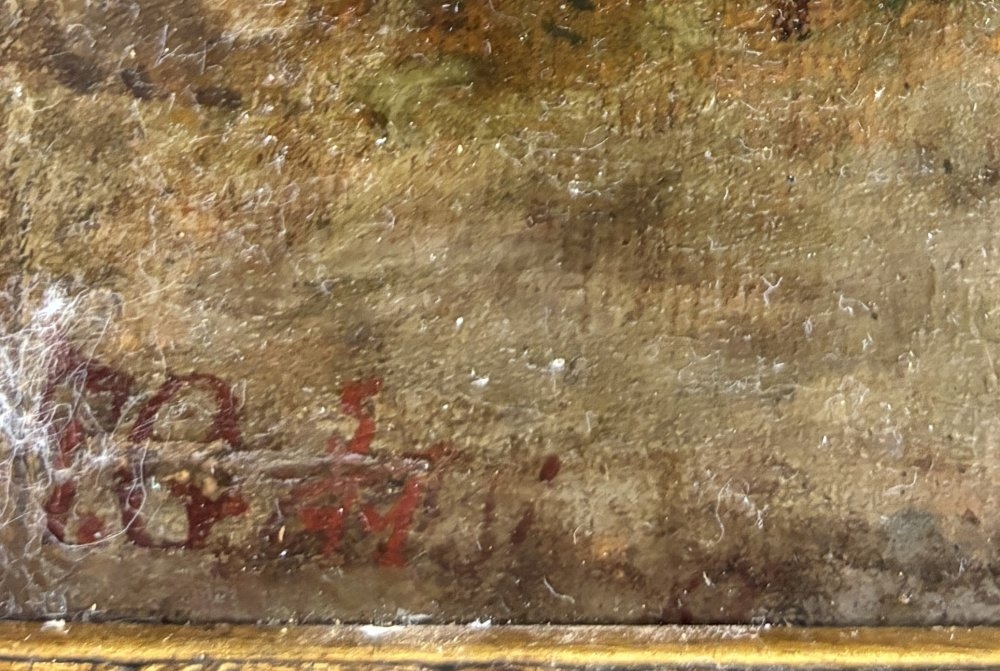 Artwork by Enrico Gamba, CARABINIERE CON MANTELLO E PISTOLA, Made of oil on canvas