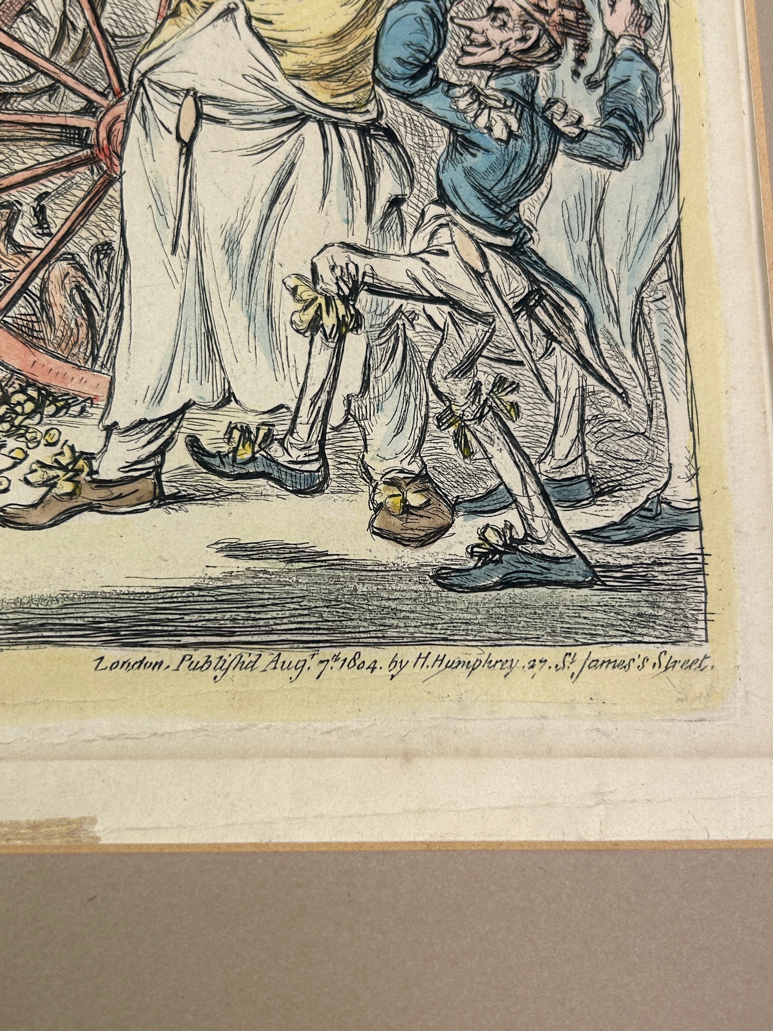 Artwork by James Gillray, THE MIDDLESEX ELECTION 1804, Made of Hand coloured engraving on paper