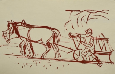 Artwork by Vojtěch Sedláček, Konvolut tří grafických listů, Made of litografie