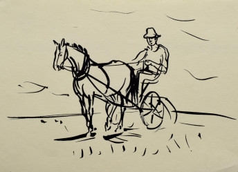 Artwork by Vojtěch Sedláček, Konvolut tří grafických listů, Made of litografie