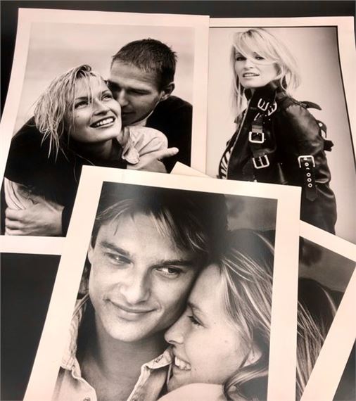 Several portraits of model Estelle Lefébure by Marc Hispard, circa 1990-2000