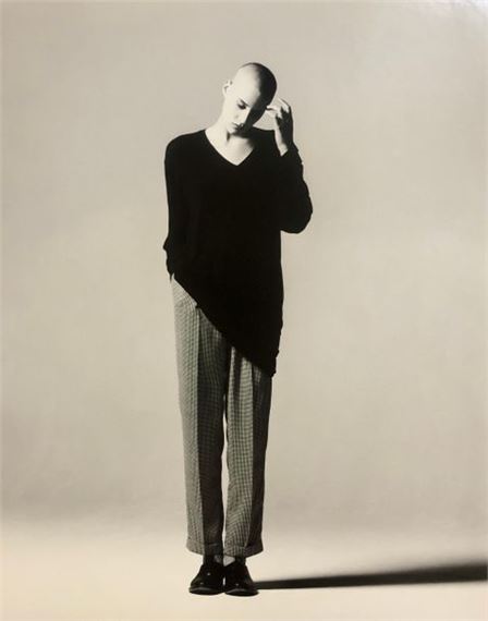 Portraits of two female models including Karen Mulder with a cigarette by Marc Hispard, circa 1990