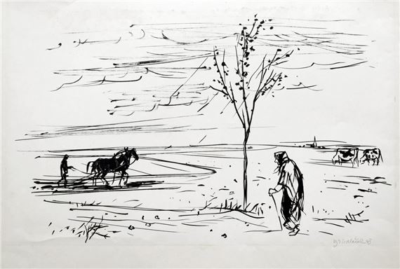 Na poli by Vojtěch Sedláček, datováno 1943