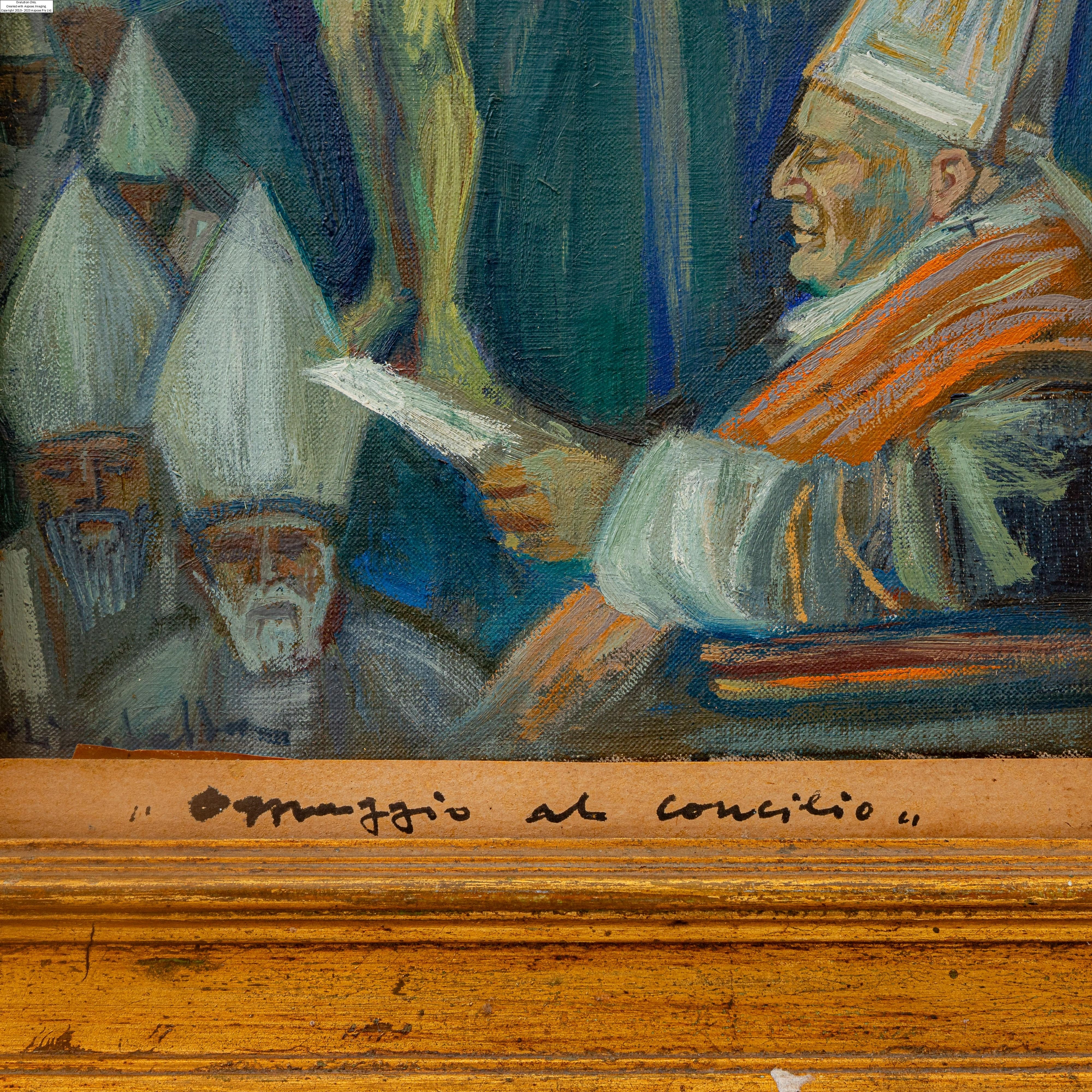 Artwork by Saro Mirabella, Homage to the Council, Made of oil painting on canvas
