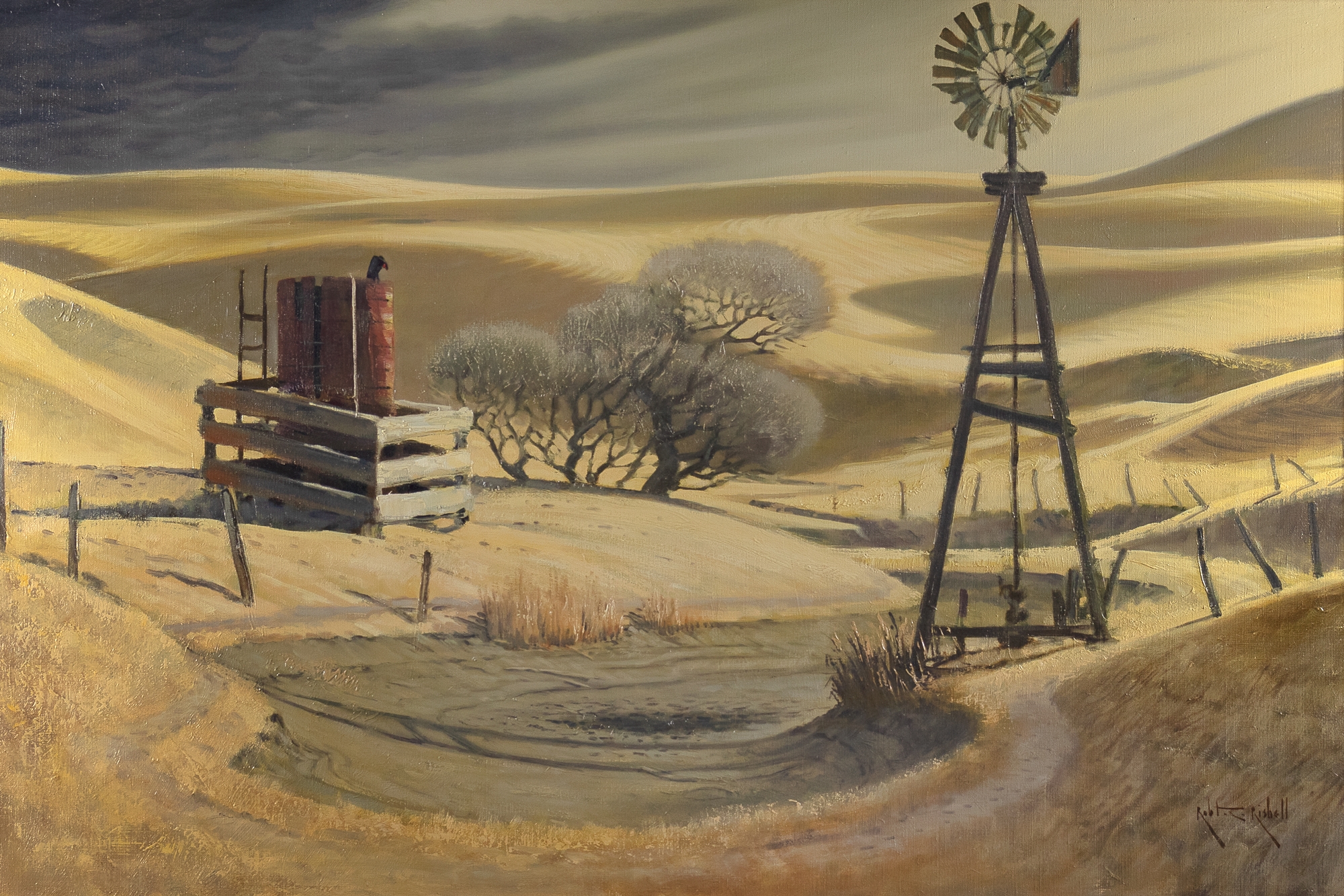 Artwork by Robert Rishell, Robert Clifford Rishell (1917-1976), The Lull, Made of oil on linen