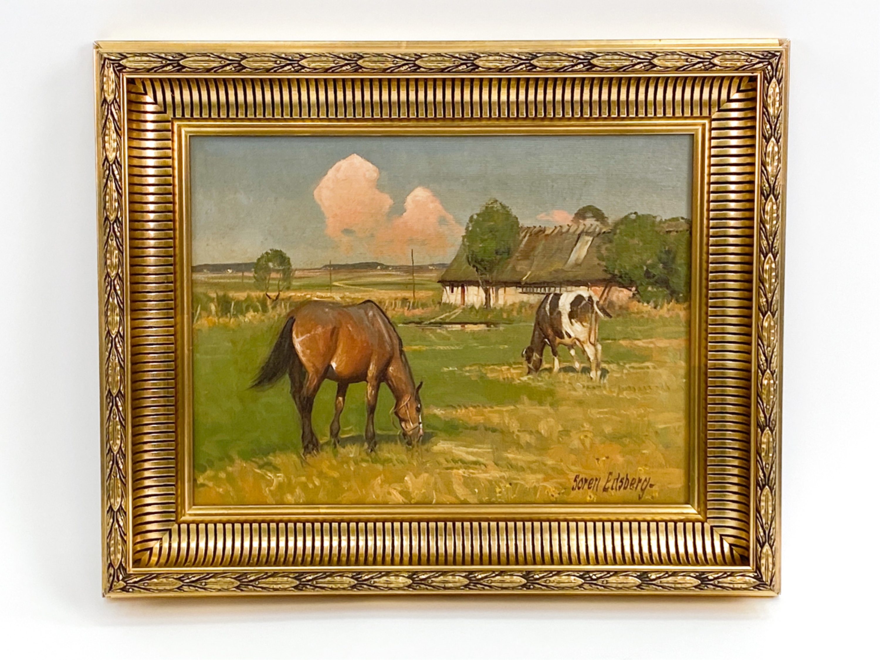 Soren Edsberg Andersen | SOREN EDSBERG (DANISH, B. 1945) FARM LANDSCAPE ...