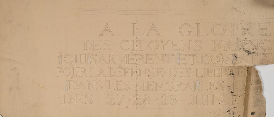 Artwork by Joseph-Louis Duc, Four crowning designs for the Colonne de Juillet, Made of plates