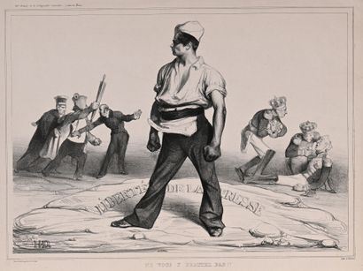 Ne vous y frottez pas! planche 20 de l'Association mensuelle by Honoré Daumier, 1834