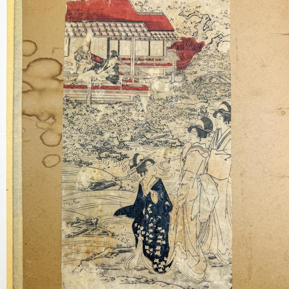 Artwork by Utagawa Toyokuni, Enjoying Cherry Blossoms in Full Bloom, Made of Japanese Woodblock Print