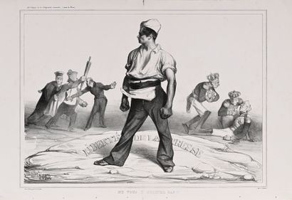 Ne vous y frottez pas! planche 20 de l'Association mensuelle by Honoré Daumier, 1834