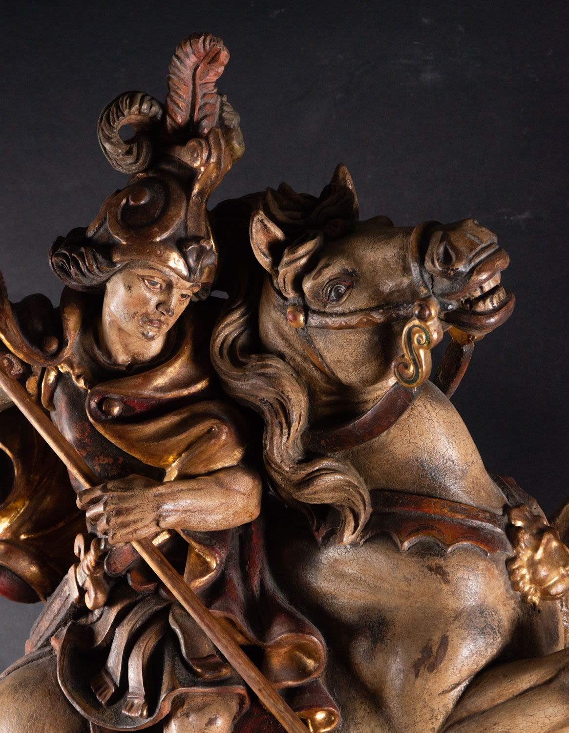 Mexican School, 18th Century | Large Carving of Saint George Slaying ...