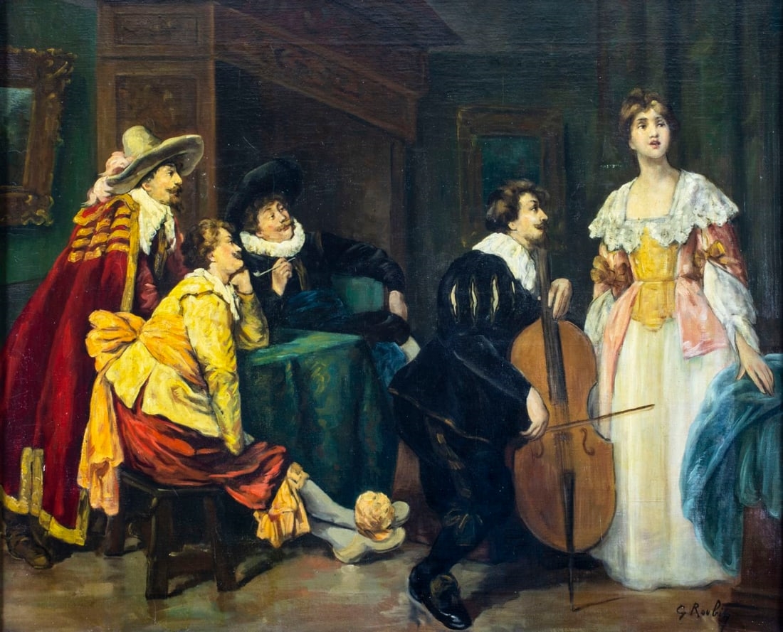 Artwork by G Roubin, Concert, Made of oil on canvas