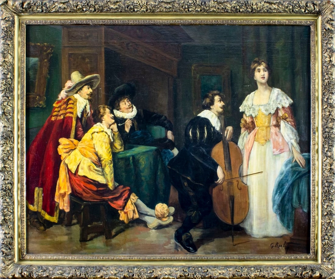 Artwork by G Roubin, Concert, Made of oil on canvas