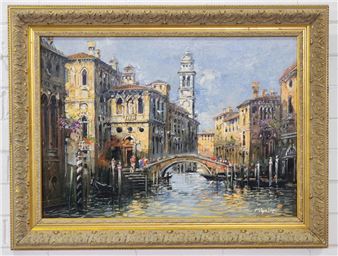 Venetian Canal Scene - Luigi Pigalle