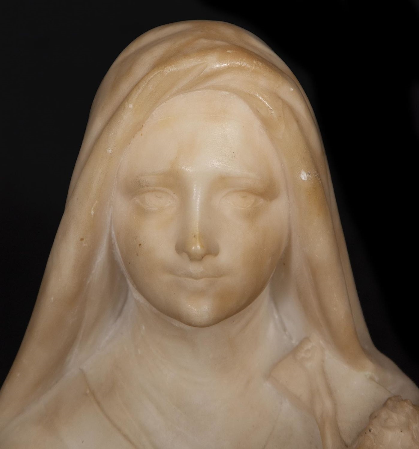 Santa Rosa | Exquisita Santa Rosa de Lima en Alabastro | MutualArt