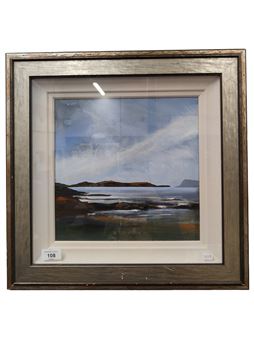 CLAIRE EAKIN OIL ON CANVAS SEASCAPE 28 X 28CM - Claire Eakin