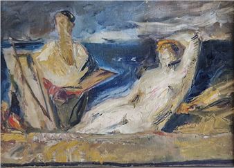 The Painter and His Model, - Clovis Cazes