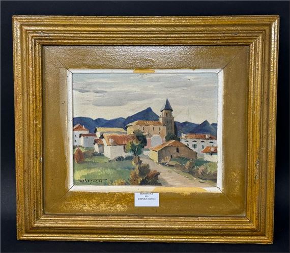 View of the village, oil... - Lot by Philippe Veyrin