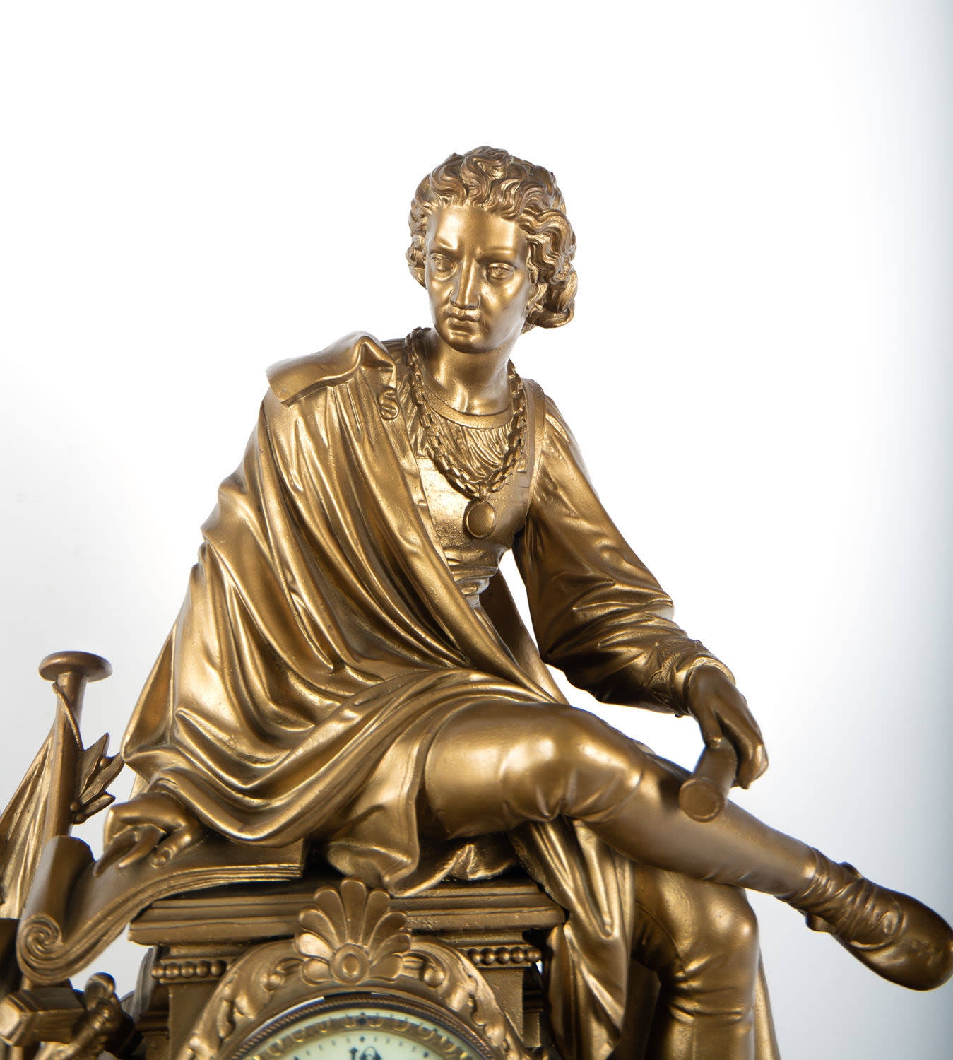 Christopher Columbus | Large calamine clock representing Christopher ...