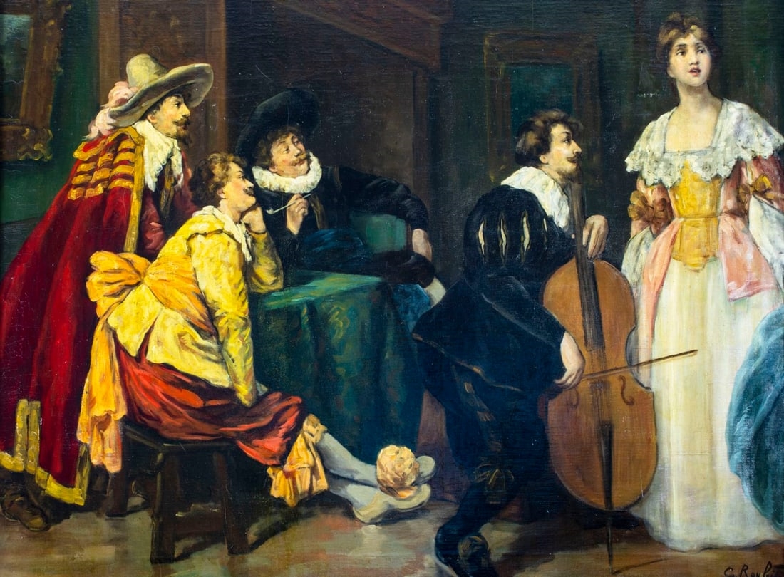 Artwork by G Roubin, Concert, Made of oil on canvas