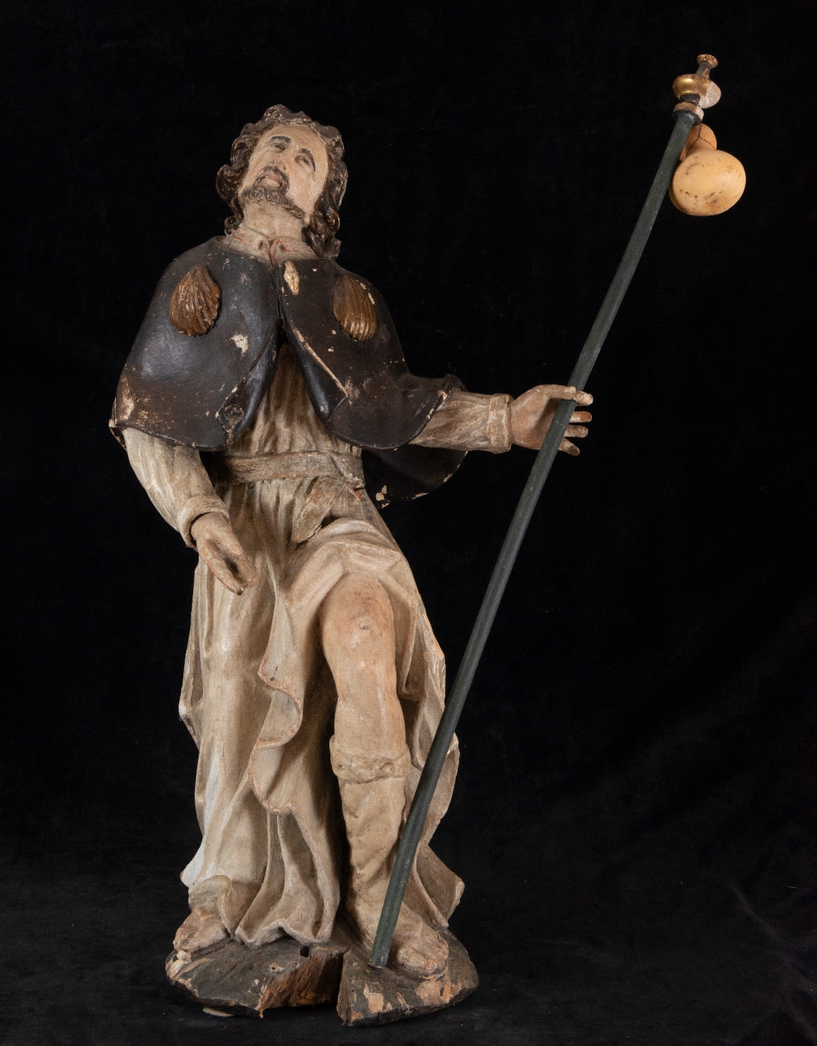 Spanish Colonial School, 18th Century | Carving of Saint Roch in carved ...