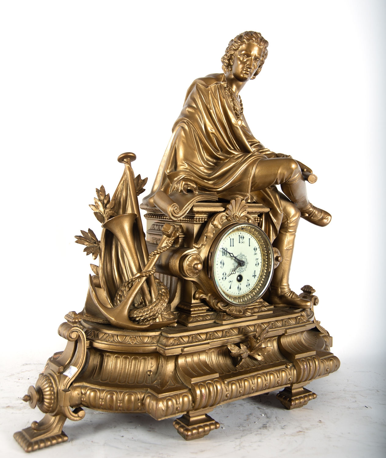 Christopher Columbus | Large calamine clock representing Christopher ...