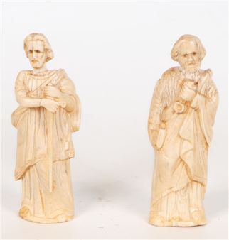 Saint Peter and Saint Paul in Ivory - Central European School, 17th Century