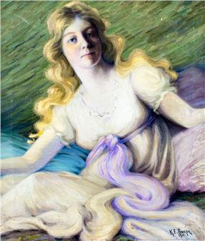 Kate Fitchner Swope (NY,KY,1868-1941) oil painting antique - Kate Fitchner Swope