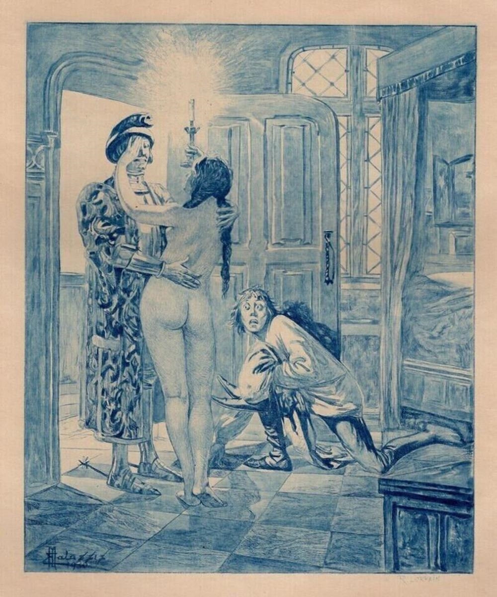 Artwork by Edmond Malassis, The Distraction I (La Distraction II) (Cent Nouvelles Nouvelles), Made of copper plate engraving