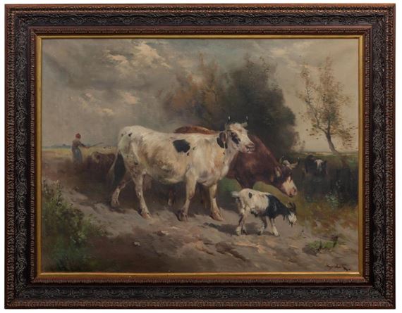 "Herder with Cattle and Goat