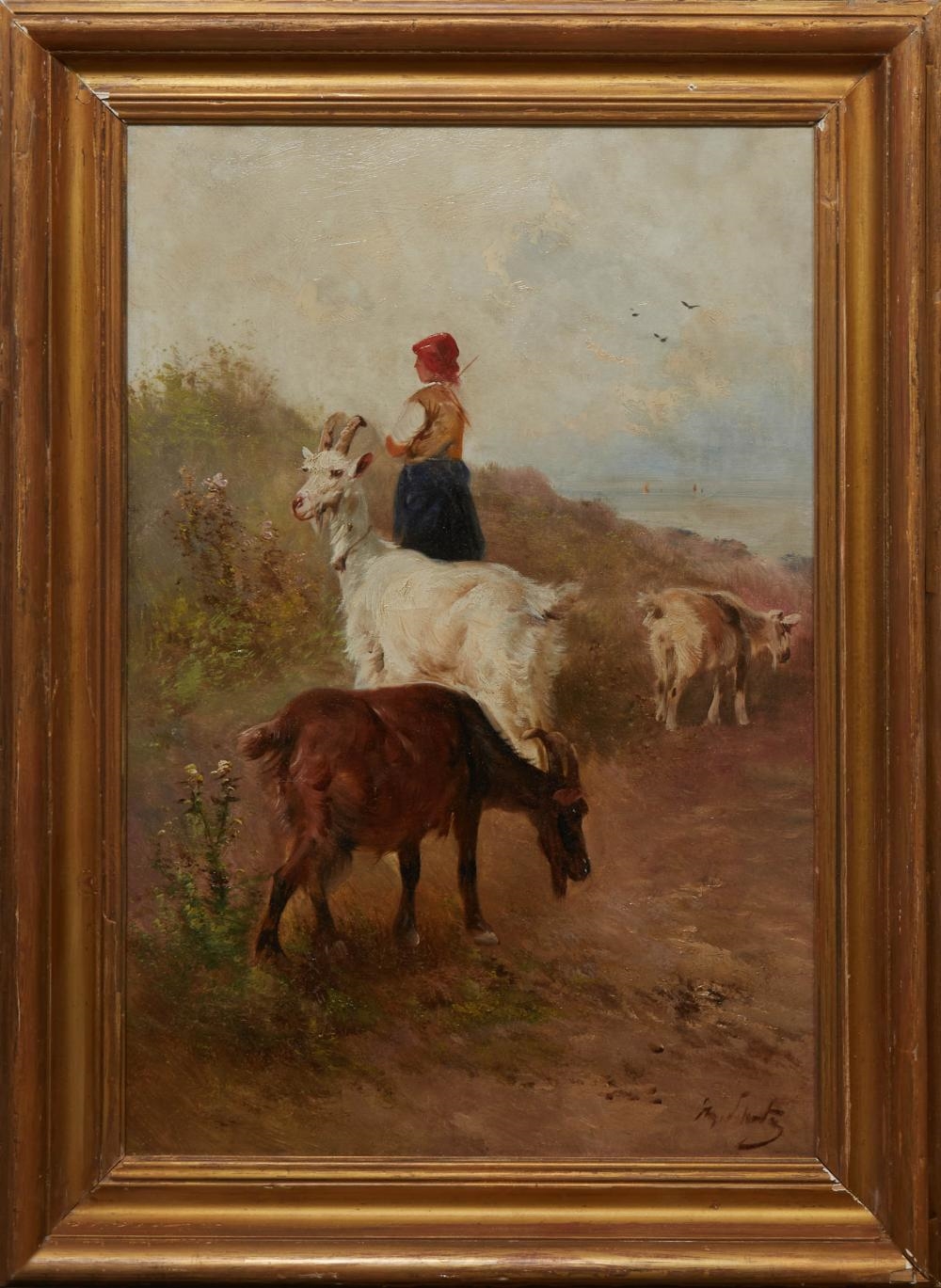 Artwork by Henry Schouten, "Goats in the Dunes, Made of oil on linen